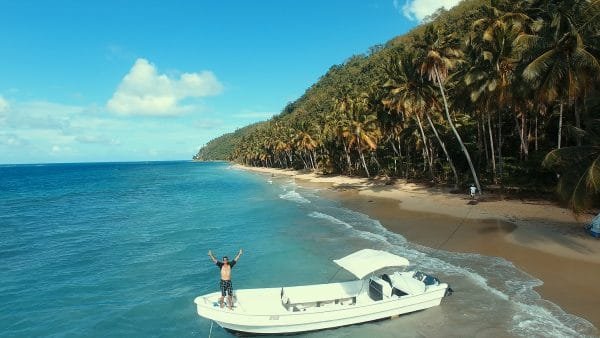 (Ermitano Beach) Playa Ermitaño Boat tour and Playa Honda, Half - Day Trip, Samaná - Dominican Republic.